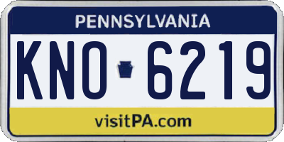 PA license plate KNO6219