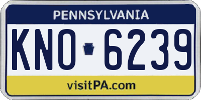 PA license plate KNO6239