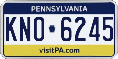 PA license plate KNO6245