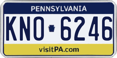 PA license plate KNO6246