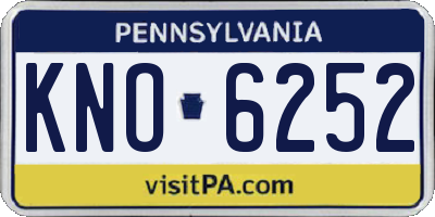 PA license plate KNO6252