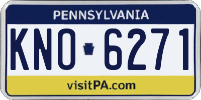 PA license plate KNO6271
