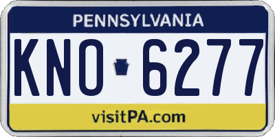 PA license plate KNO6277