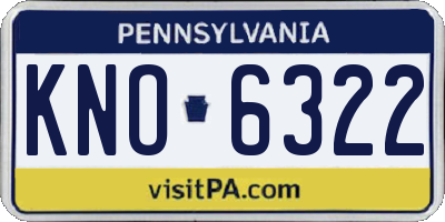 PA license plate KNO6322