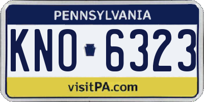 PA license plate KNO6323
