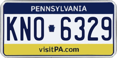 PA license plate KNO6329