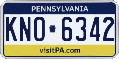 PA license plate KNO6342