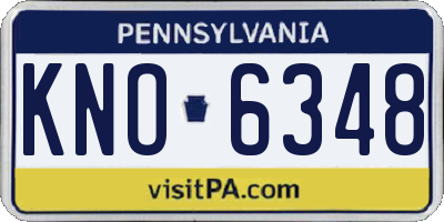 PA license plate KNO6348