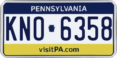 PA license plate KNO6358
