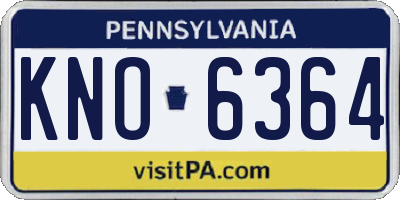 PA license plate KNO6364