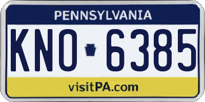 PA license plate KNO6385