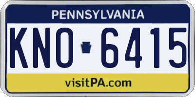 PA license plate KNO6415