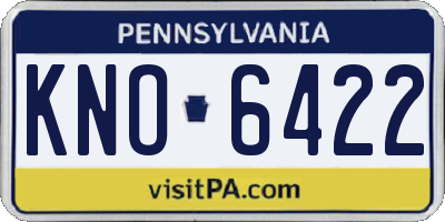 PA license plate KNO6422