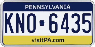 PA license plate KNO6435
