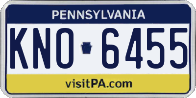 PA license plate KNO6455