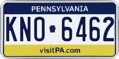 PA license plate KNO6462