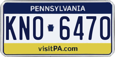 PA license plate KNO6470