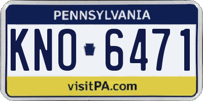 PA license plate KNO6471