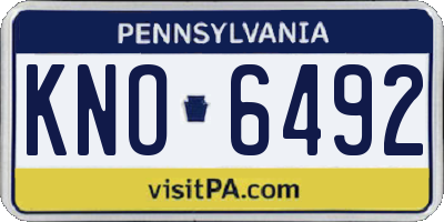 PA license plate KNO6492