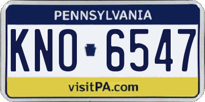 PA license plate KNO6547