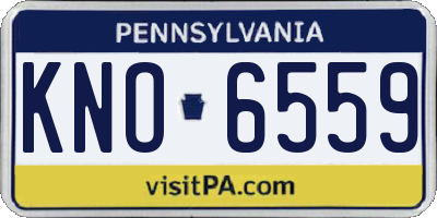 PA license plate KNO6559
