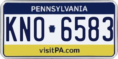 PA license plate KNO6583