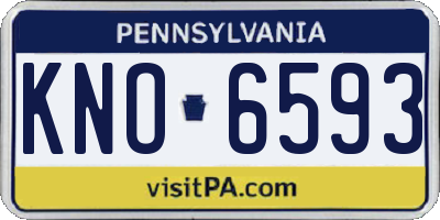PA license plate KNO6593