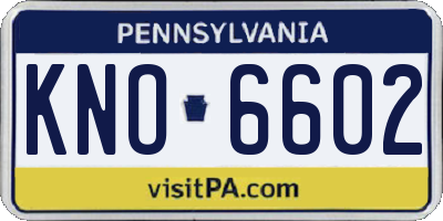 PA license plate KNO6602