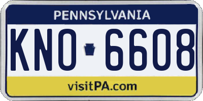 PA license plate KNO6608