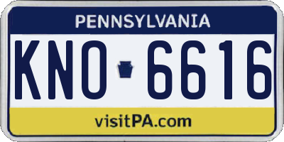 PA license plate KNO6616