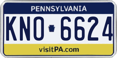 PA license plate KNO6624