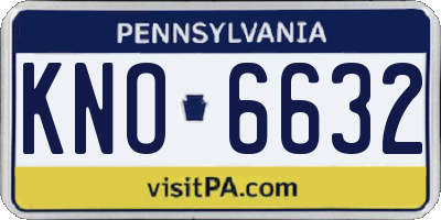 PA license plate KNO6632