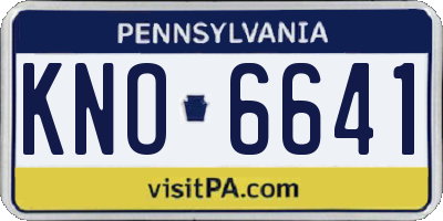 PA license plate KNO6641