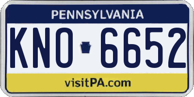 PA license plate KNO6652