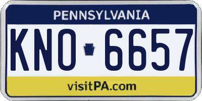 PA license plate KNO6657