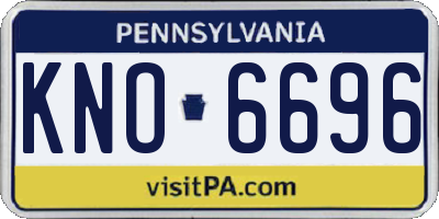PA license plate KNO6696