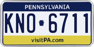 PA license plate KNO6711
