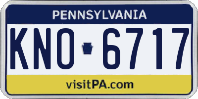 PA license plate KNO6717