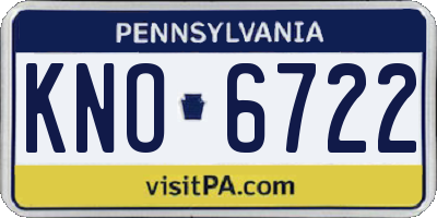 PA license plate KNO6722