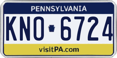 PA license plate KNO6724