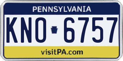 PA license plate KNO6757