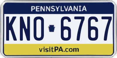 PA license plate KNO6767