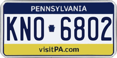PA license plate KNO6802