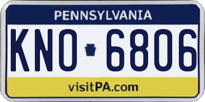 PA license plate KNO6806