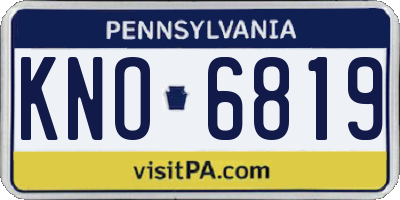 PA license plate KNO6819