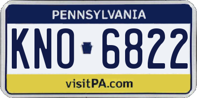 PA license plate KNO6822