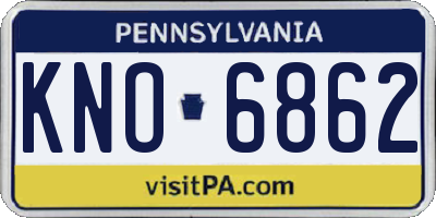 PA license plate KNO6862