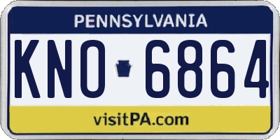 PA license plate KNO6864