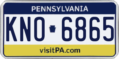 PA license plate KNO6865