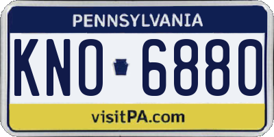 PA license plate KNO6880